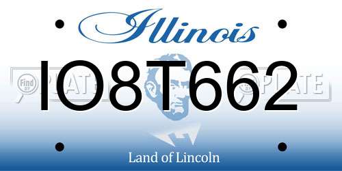 IO8T662 Illinois License Plate
