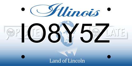 IO8Y5Z Illinois License Plate