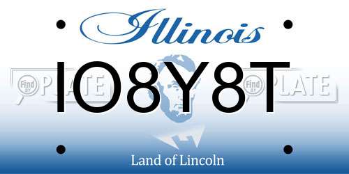 IO8Y8T Illinois License Plate