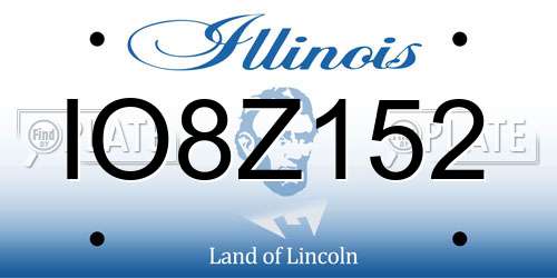 IO8Z152 Illinois License Plate