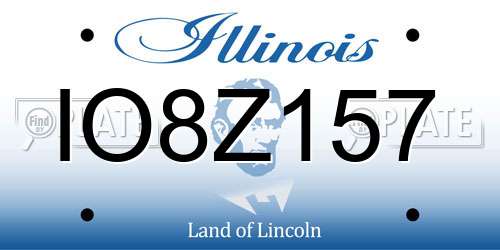 IO8Z157 Illinois License Plate