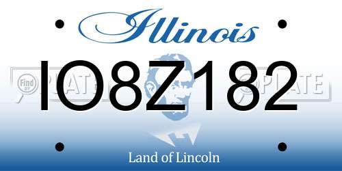 IO8Z182 Illinois License Plate