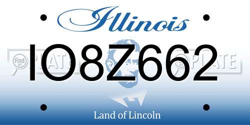 IO8Z662 Illinois License Plate