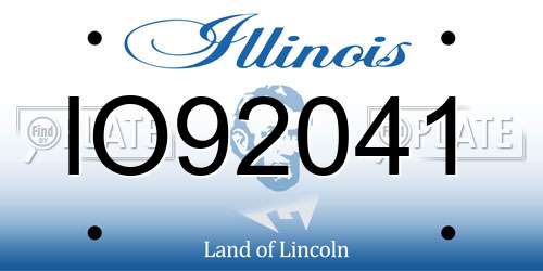 IO92041 Illinois License Plate