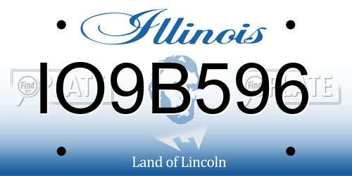 IO9B596 Illinois License Plate