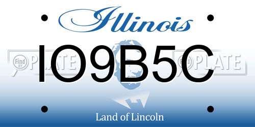 IO9B5C Illinois License Plate