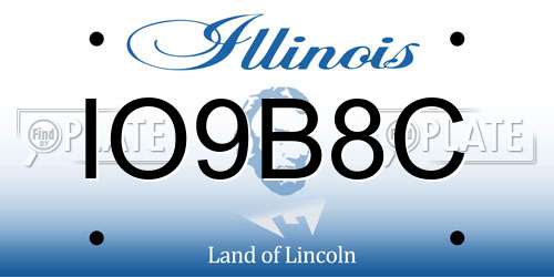 IO9B8C Illinois License Plate