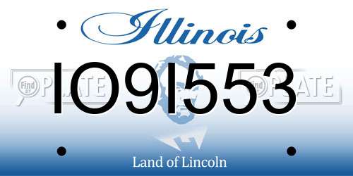 IO9I553 Illinois License Plate