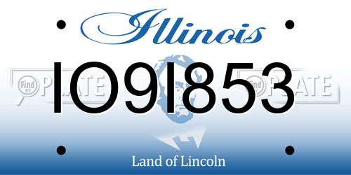IO9I853 Illinois License Plate