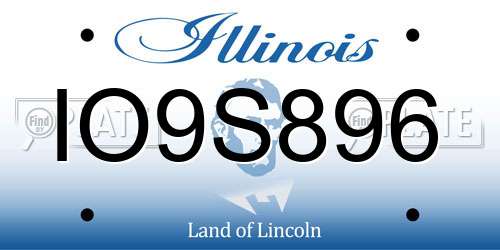 IO9S896 Illinois License Plate
