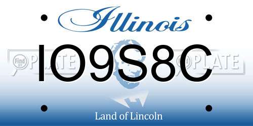 IO9S8C Illinois License Plate