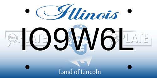 IO9W6L Illinois License Plate