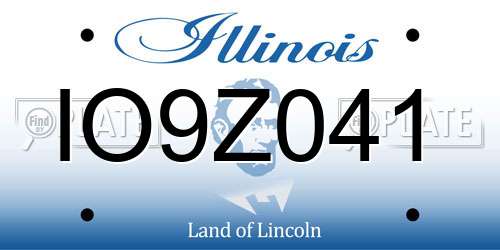 IO9Z041 Illinois License Plate