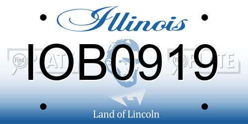 IOB0919 Illinois License Plate