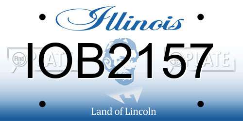 IOB2157 Illinois License Plate