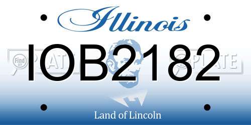 IOB2182 Illinois License Plate