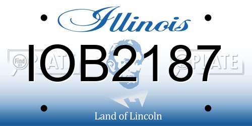 IOB2187 Illinois License Plate