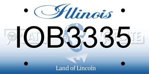 IOB3335 Illinois License Plate