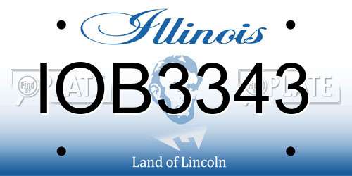 IOB3343 Illinois License Plate