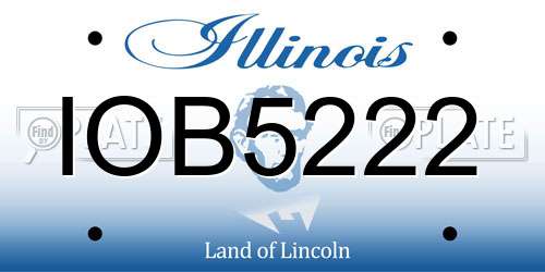 IOB5222 Illinois License Plate