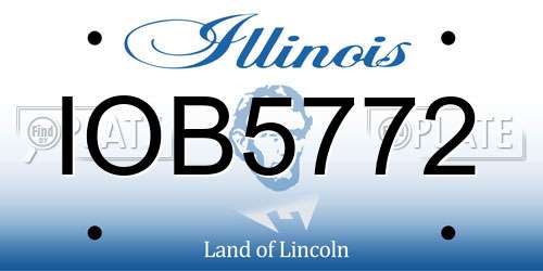 IOB5772 Illinois License Plate