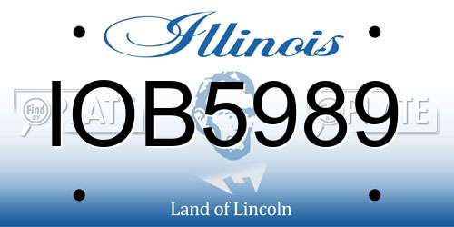 IOB5989 Illinois License Plate