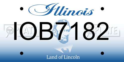 IOB7182 Illinois License Plate