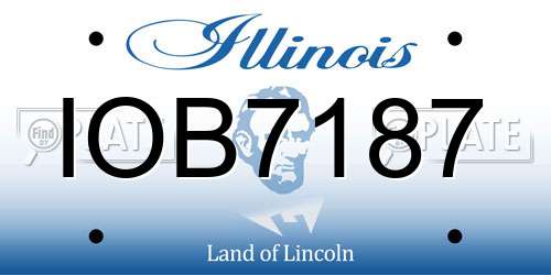 IOB7187 Illinois License Plate