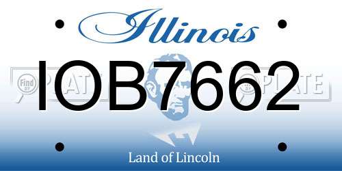 IOB7662 Illinois License Plate