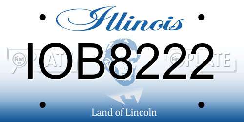 IOB8222 Illinois License Plate