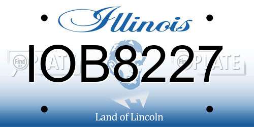 IOB8227 Illinois License Plate