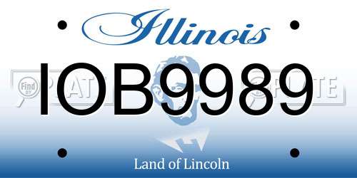 IOB9989 Illinois License Plate