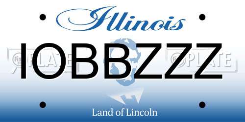 IOBBZZZ Illinois License Plate