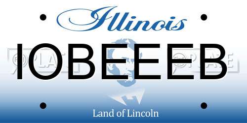 IOBEEEB Illinois License Plate