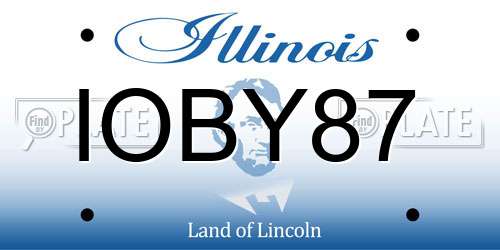 IOBY87 Illinois License Plate