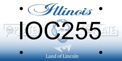 IOC255 Illinois License Plate