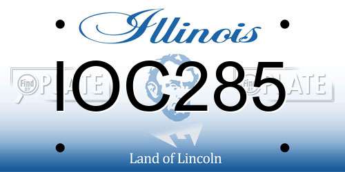 IOC285 Illinois License Plate