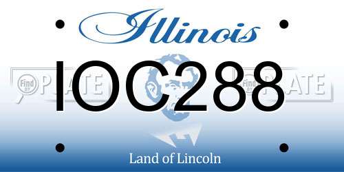 IOC288 Illinois License Plate