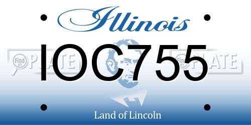 IOC755 Illinois License Plate