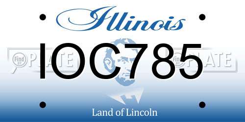IOC785 Illinois License Plate
