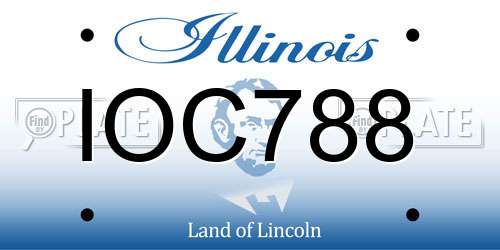 IOC788 Illinois License Plate