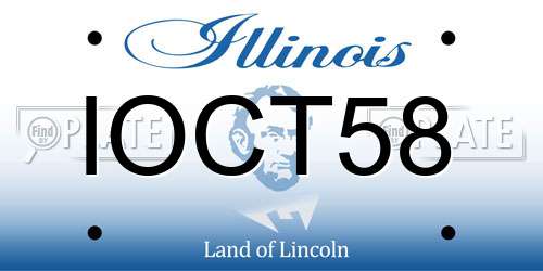IOCT58 Illinois License Plate