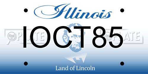 IOCT85 Illinois License Plate