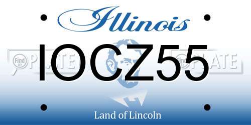 IOCZ55 Illinois License Plate