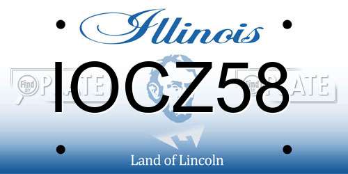 IOCZ58 Illinois License Plate