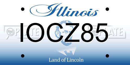 IOCZ85 Illinois License Plate
