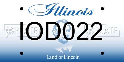 IOD022 Illinois License Plate