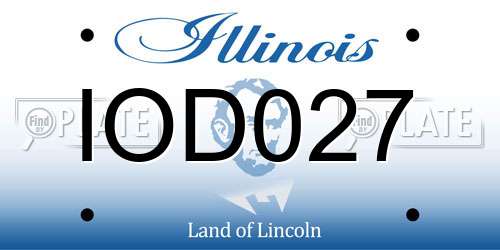 IOD027 Illinois License Plate