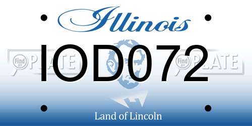 IOD072 Illinois License Plate