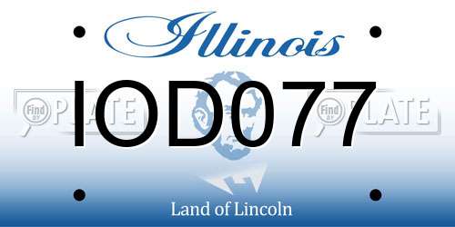 IOD077 Illinois License Plate